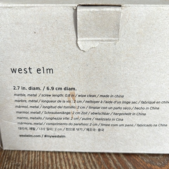 NWOT‼️West Elm Marble Sphere Finials with Gold Accents Mid century modern. - Picture 3 of 4